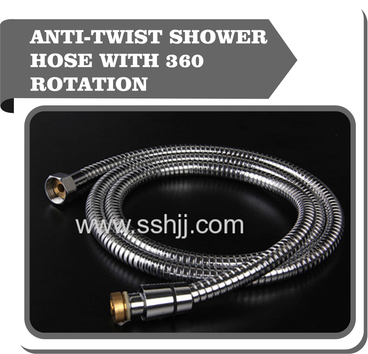 Anti-twist shower hose with chromed